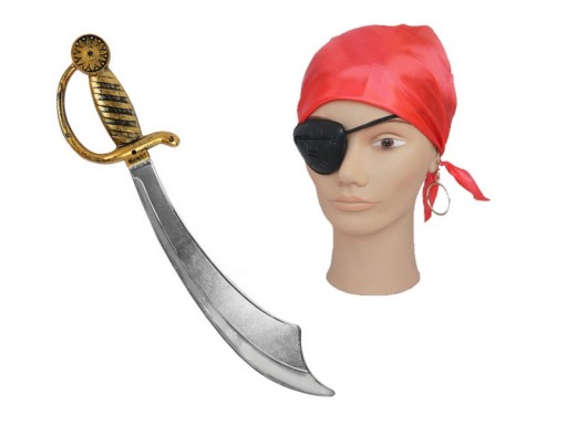 PIRÁTSKA SÚPRAVA NÁPLATA NA OČI ŠABLA ŠABLA 4 ks