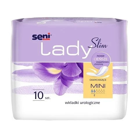 Urologické vložky pre ženy Seni Lady Slim Mini 10 ks. Rozmer 9,5 x 22,5 cm
