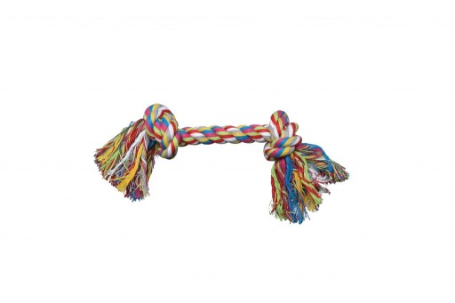 Hračka PET NOVA Bavlnené lano 2 uzly 20cm