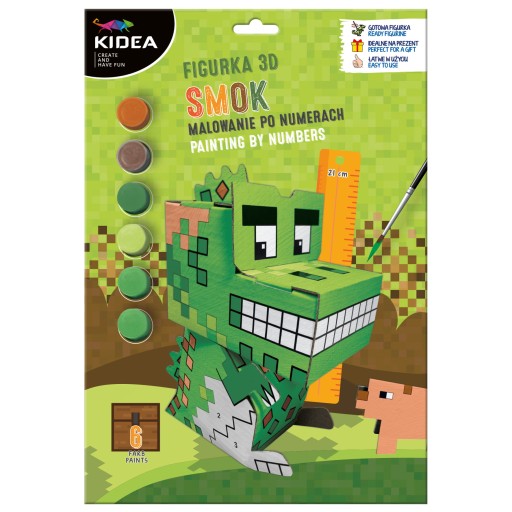 KIDEA KREATÍVNA 3D FÓRKA MAĽOVANIE PODĽA ČÍSEL DRAK