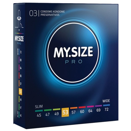 MY.SIZE Pro 53 mm priliehavé kondómy, 3 ks tenké, vlhčené