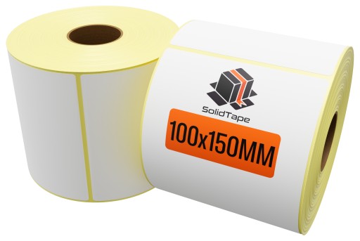 Termo kuriérske etikety 100x150 mm 500 kusov, samolepiace biele