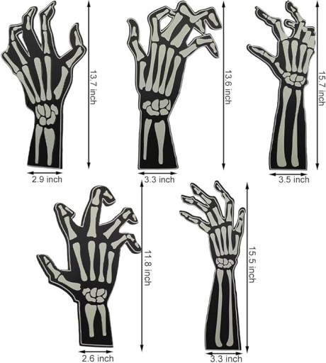 HALLOWEENSKÉ ŽIARENÉ RUKAVICE NA SLNEČNÚ POHONU DO ZÁHRADNÝCH ČRENCOV DEKORÁCIE 6x
