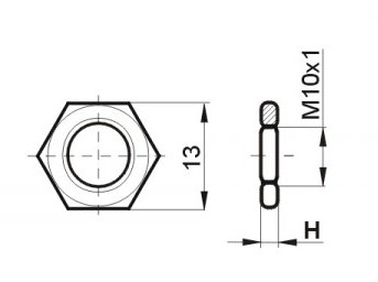 Oceľová matica M10x1 h=3mm pre lustrové svietidlo, matice pozinkované, 25 ks.