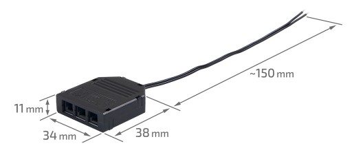 MINI AMP LED DISTRIBUTOROVÝ KÁBEL 3 BODY ČIERNA