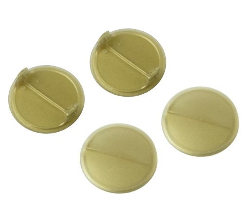 Plastový uzáver, priemer 40 mm, na 2 listy, zlatý