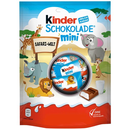 Kinder Čokoláda Mini Čokolády s mliečnou náplňou Tyčinky 120g DE