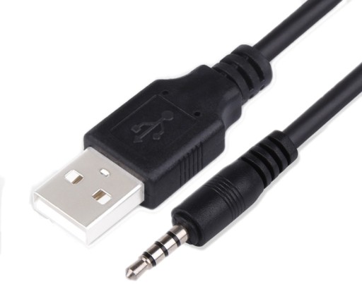 USB KÁBEL AUX NABÍJAČKA USB-A DO KONEKTORA 3,5MM 100CM