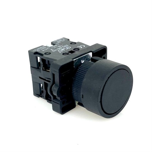 Čierne ovládacie tlačidlo s NO+NC kontaktmi GB2-EA25 pre 22mm otvor, chvíľkové