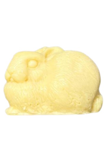 Biely králik vyrobený z belgickej čokolády