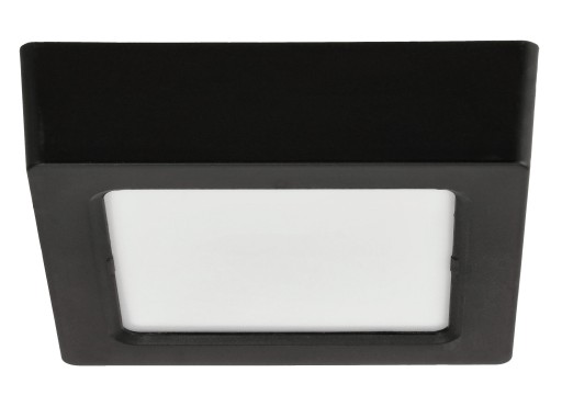 LED stropné svietidlo prisadené na povrch 6W 660lm 4000K neutrálne čierne štvorcové