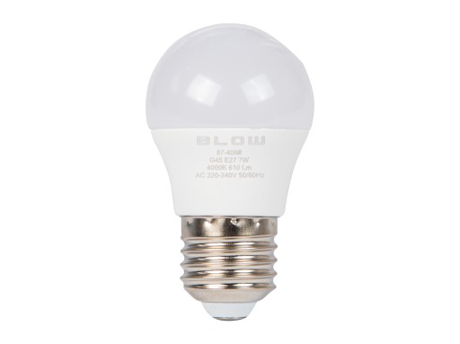 VÝKONNÁ LED ECO E27 ŽIAROVKA 7W 610LM NEUTRÁLNA BIELA GULIČKA