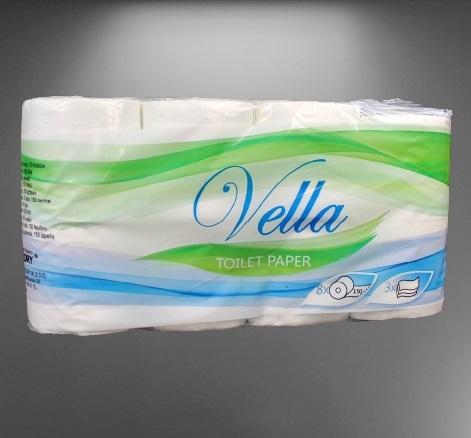 BIELY TOALETNÝ PAPIER Leštidlo 8 roliek. VELLA CELULÓZA