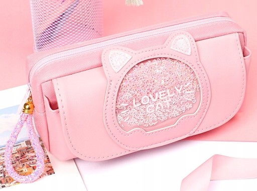 Cat Pencil Case školská kľúčenka mačka kozmetička