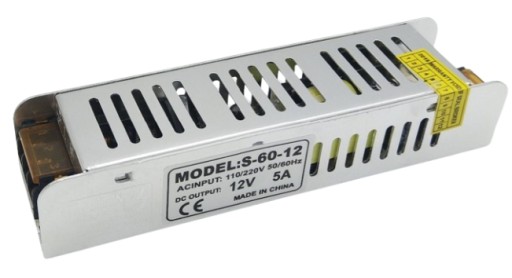 12V 60W 5A SLIM IP20 páskový napájací zdroj pre NEON LED pásiky