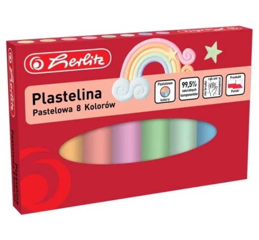 Plastelínová sada 8 pastelových farieb Herlitz