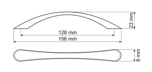 Nábytková úchytka GAMET UP81, saténový nikel, 128mm