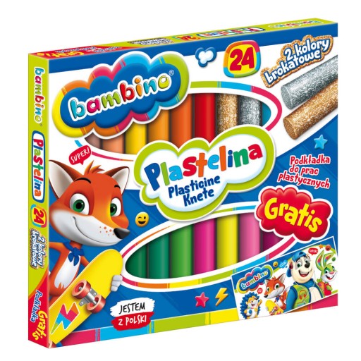 24-farebná školská plastelína + BAMBINO podložka