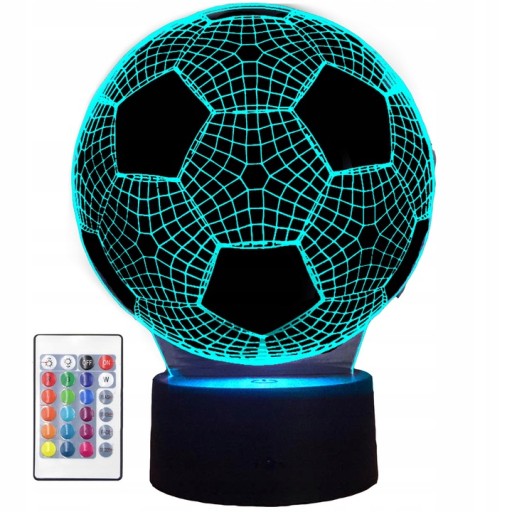 LED FUTBALOVÁ NOČNÁ LAMPA S 3D DIAĽKOVÝM VÝKONOM
