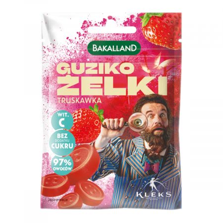 Bakalland Guziko jahodové želé bez cukru bez želatíny 34g KLEKS