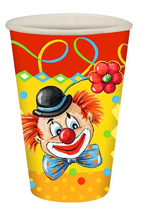 Papierové poháre narodeninový hrnček 200ml CLOWN 10ks (na ďalší predaj)
