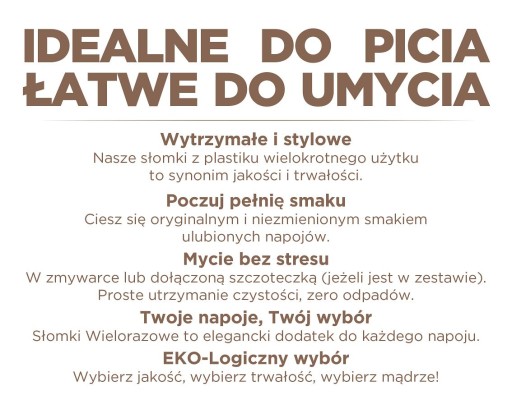 Plastové farebné slamky na opakované použitie 7,5 x 190 mm 10 ks.