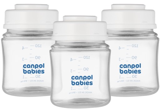 CANPOL sada fliaš na uskladnenie mlieka, MILK, 3x120 ml
