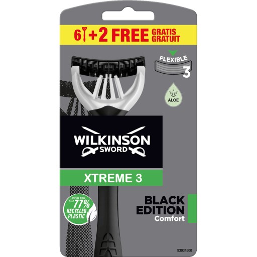 8x holiaci strojček WILKINSON Xtreme 3 Comfort Black Edition