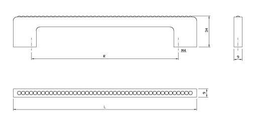 Nábytková úchytka s chrómovými kryštálmi, rozteč 128 mm - UKS021 AMIX