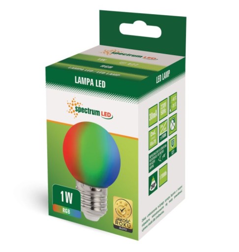 DEKORATÍVNA žiarovka E27 1W domáca záhrada RGB-farebná