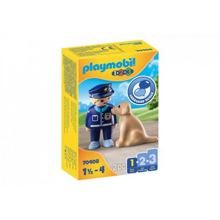 Playmobil Figurki 1.2.3 70408 Policajt so psom
