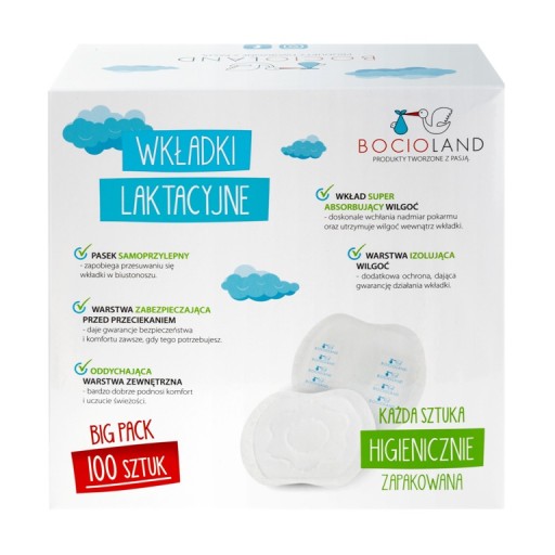 BOCIOLAND ABSORBNÉ LAKTAČNÉ VLOŽKY 100 ks