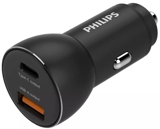 Philips VÝKONNÁ nabíjačka do auta USB / Typ C a Typ A - 3 000 mA 36 W