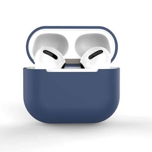 POUZDRO NA AIRPODS 3 SILIKÓNOVÝ MÄKKÝ KRYT SLÚCHADIEL TMAVOMODRÝ