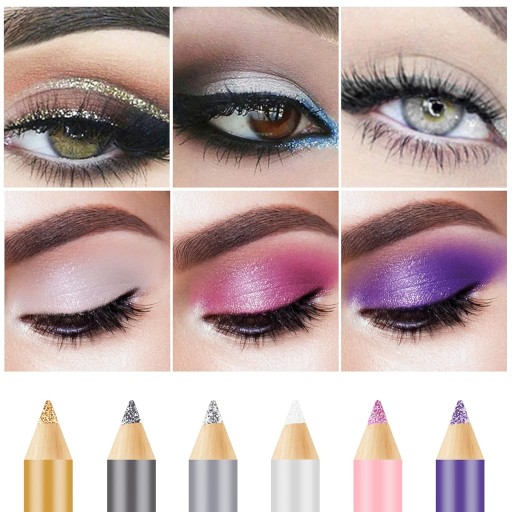 Perlové očné tiene v trblietavej ceruzkovej linke Purple #12
