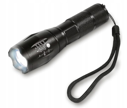 VÝKONNÁ LED TAKTICKÁ VOJENSKÁ BATERKA VODEODOLNÁ ZOOM SET BATÉRIA