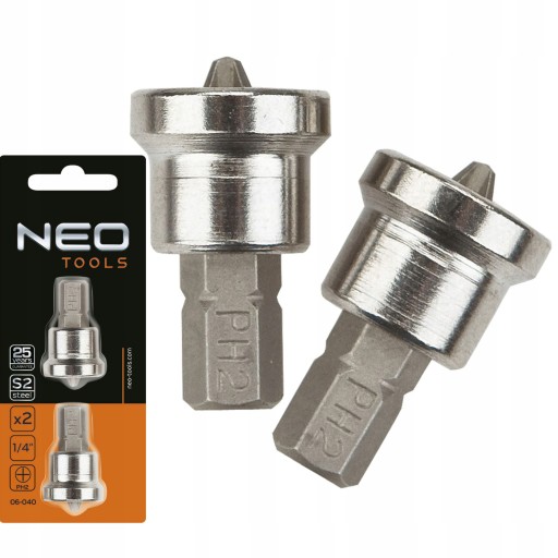 NEO SKRUTKOVACIE HROTY OCEL PH2 X 25 MM 2 KS NA DOSKY 06-040