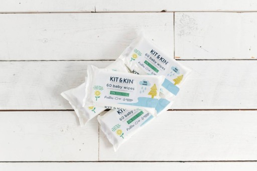 Kit & Kin, Neparfumované obrúsky, 60 ks.