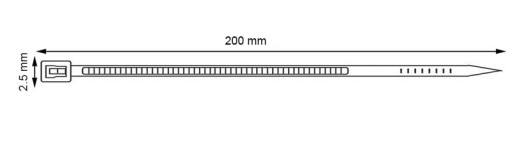 KABELOVÉ VIAZAČKY UV ČIERNA 2,5X200