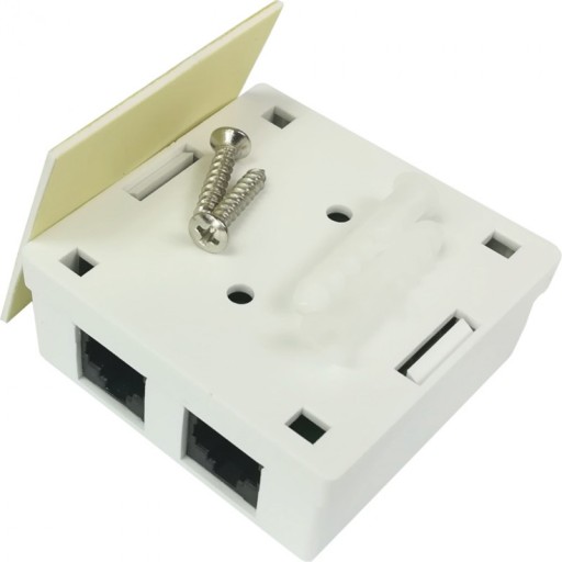 ZÁSUVKA SIEŤOVÁ ZÁSUVKA POVRCHOVÁ MONTÁŽ 2xRJ45 CAT 6