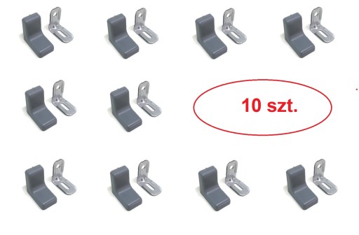 Nábytkový uholník, sivý, 10 ks.