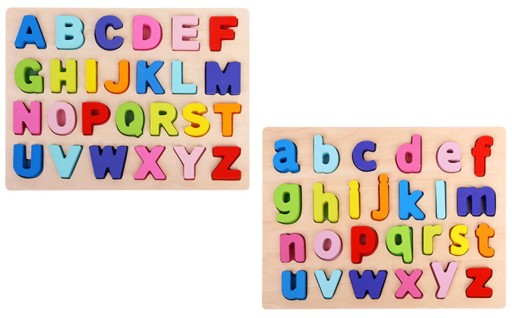 DREVENÉ PÍSMENÁ ABECEDA HÁDANKA VZDELÁVACIE HLADÁČKY TRIEDAČ PUZZEL DARČEK NA UČENIE