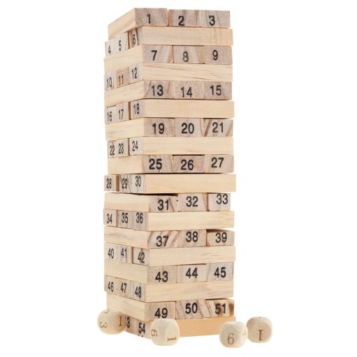 DREVENÁ HRA SPOLOČENSKÁ HRA WOBKING TOWER 54 prvkov náučných