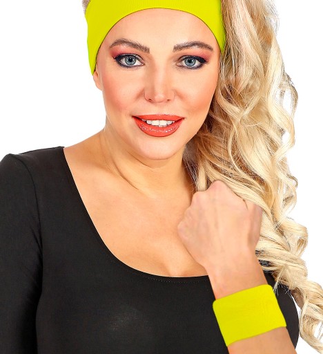 Náramky Ruky Neon YELLOW Disco Party 80s Karneval 2 ks.