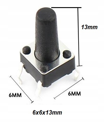 TLAČIDLO MIKROPÍNAČ 6x6x13mm 10ks.