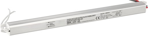 12V nábytkový LED zdroj Ultra Slim 4A 48W pre pásiky