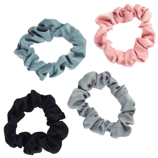 4 x SCRUNCHIE SATÉNOVÁ RUBA NA VLASY, SADA 4 ks