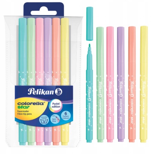 Pastelové fixky Colorella Star, 6ks PELIKAN