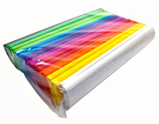 Krimpovaný hodvábny papier, 10 kusov, 2m, mix farieb, krimpovaný