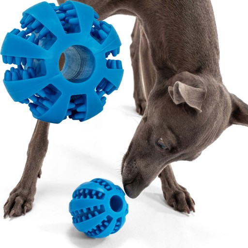 DOG CHEETH BALL TREATY GUMOVÁ HRAČKA MODRÁ loptička